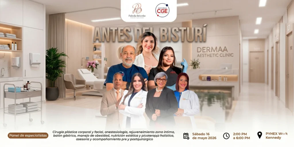 Pahola Briceño participa como panelista en el Evento – Antes del bisturí, lo que nadie te dice antes de operarte @ CGE Grupo Médico, Santo Domingo